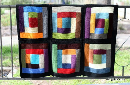 Log Cabin Scrap Blanket V E R Y P I N K C O M Knitting