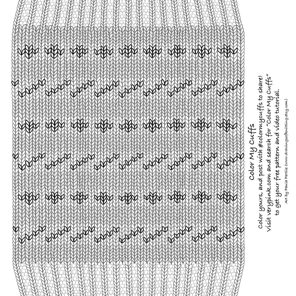 Color My Cuffs Coloring Page - v e r y p i n k . c o m - knitting ...